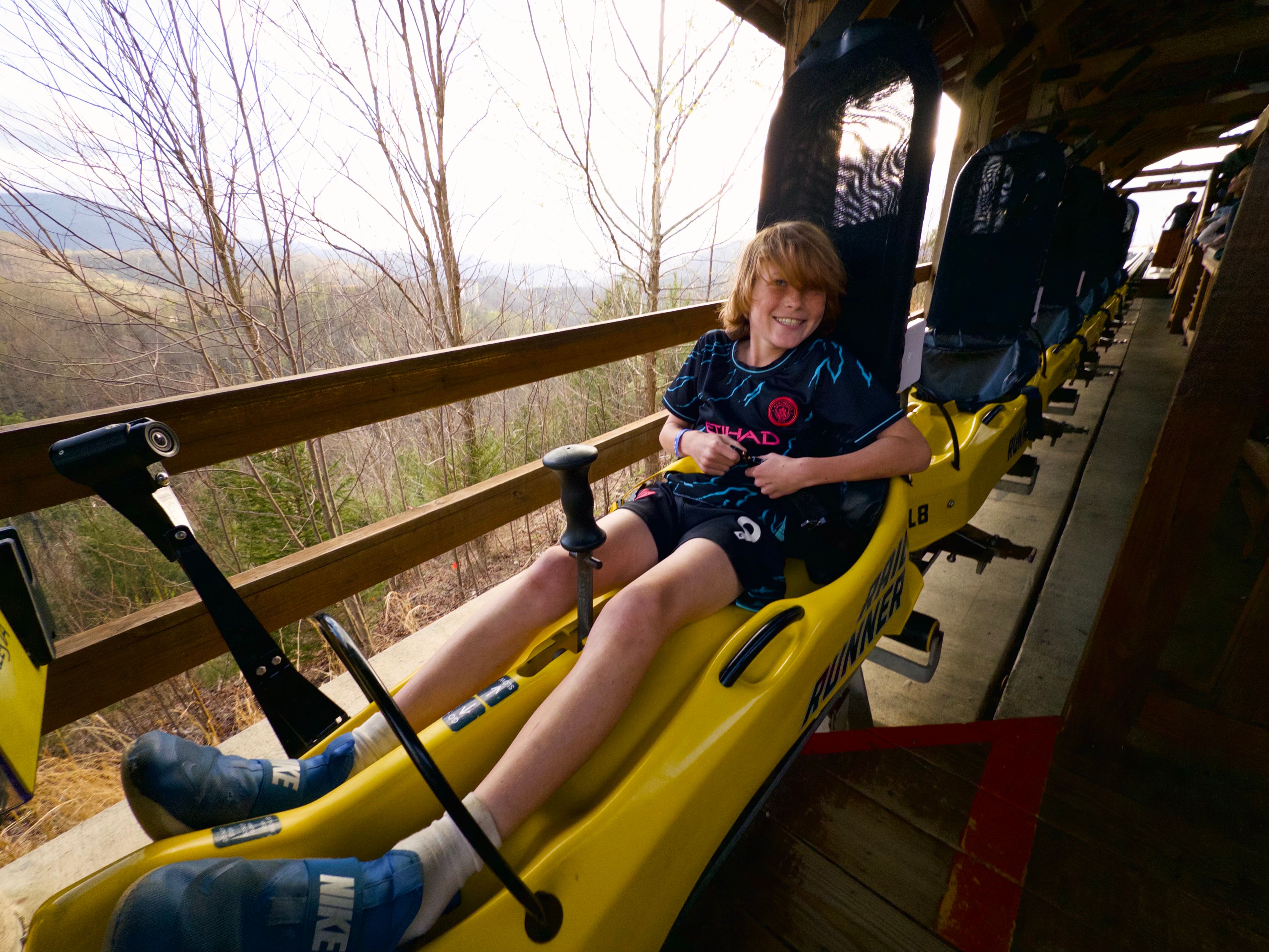 The Anakeesta alpine coaster winding down the mountainside