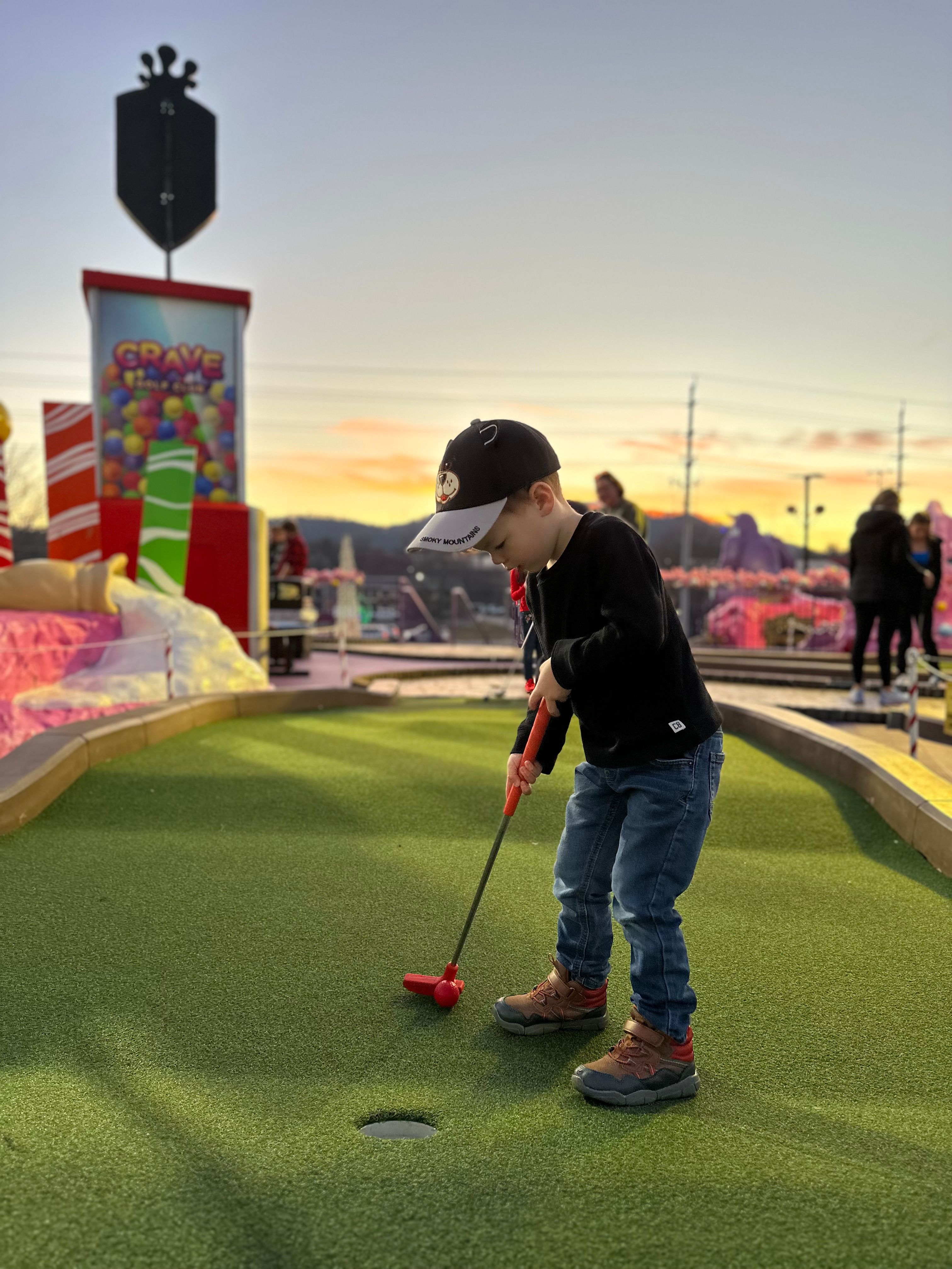 A themed mini-golf course in Pigeon Forge